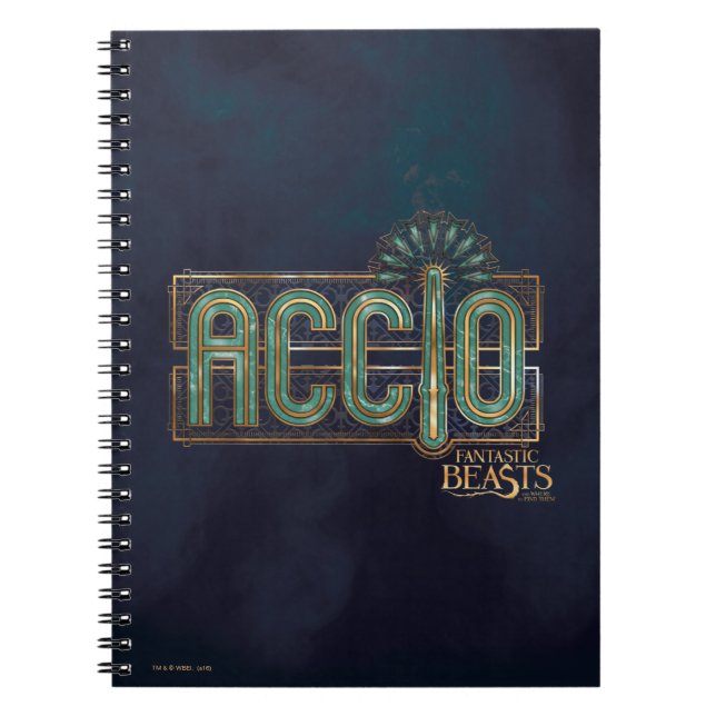 Jade Art Deco ACCIO™ Spellgrafik Anteckningsbok Med Spiral (Framsidan)