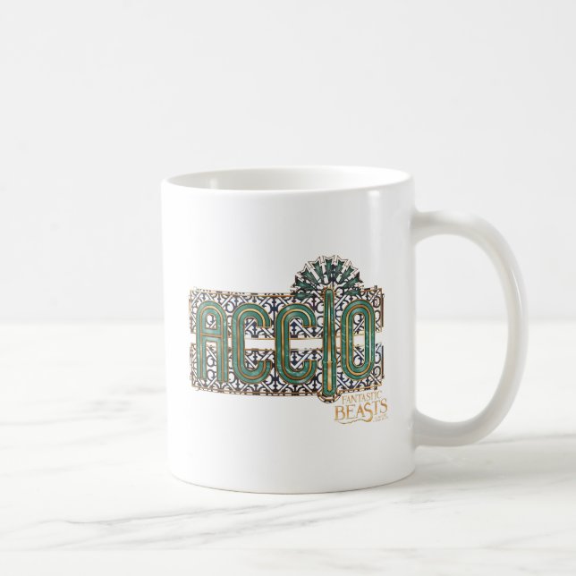 Jade Art Deco ACCIO™ Spellgrafik Kaffemugg (Höger)