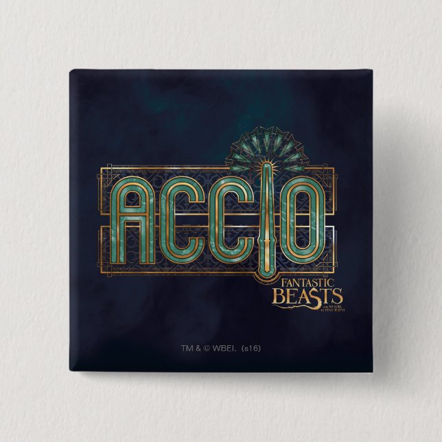 Jade Art Deco ACCIO™ Spellgrafik Knapp (Framsida)