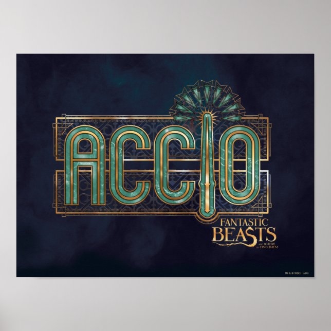 Jade Art Deco ACCIO™ Spellgrafik Poster (Framsidan)