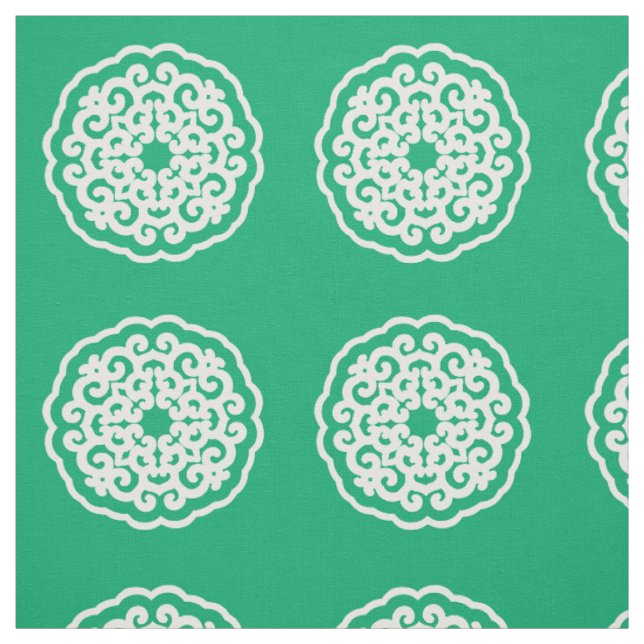 Jade Asian Moods Mandalla ~ small mönster Tyg (Provkarta)