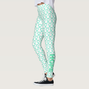 Jade Awareness Ribbon Art Anpassningsbar Ord Leggi Leggings