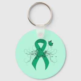 Jade Awareness Ribbon med Butterfly Nyckelring