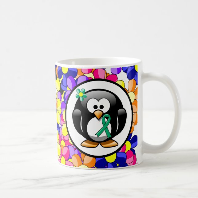 Jade Awareness Ribbon Penguin Kaffemugg (Höger)