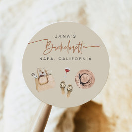 JADE Bohemian Napa Vin Land Bachelorette Runt Klistermärke
