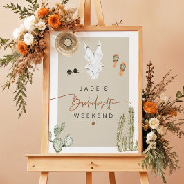 JADE Boho Desert Cactus Scottsdale före slöja Poster