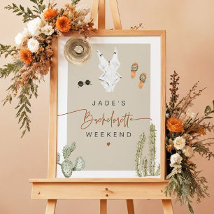JADE Boho Desert Cactus Scottsdale före slöja Poster
