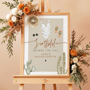 JADE Boho Desert Cactus Scottsdale före slöja Poster