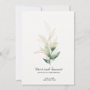Jade Botanical bröllopsinbjudan Inbjudningar