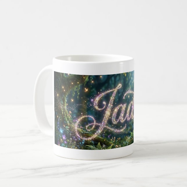 Jade cosmic flowers kaffemugg (Framsida vänster)