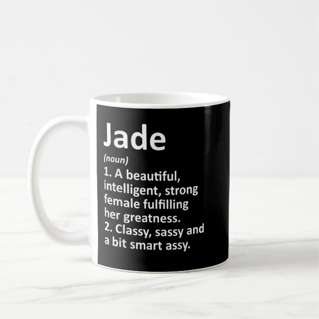 JADE Definition Personalized Name Funny Christmas  Kaffemugg (Vänster)