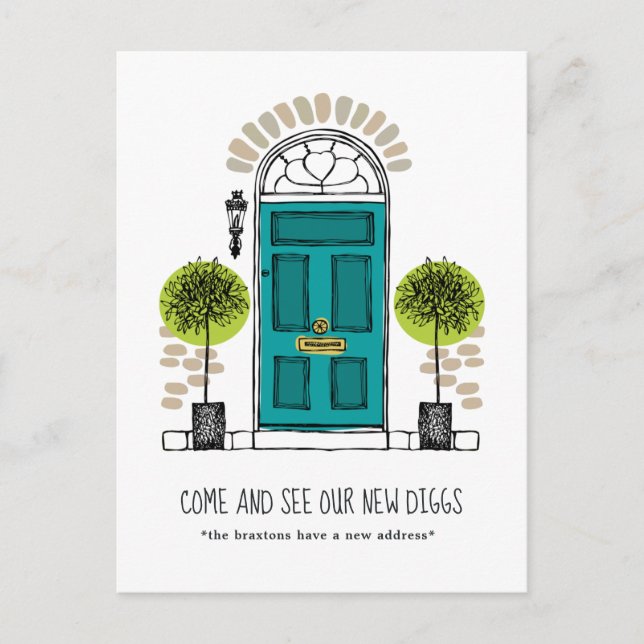 Jade Door Flytta Announcement Vykort (Framsida)