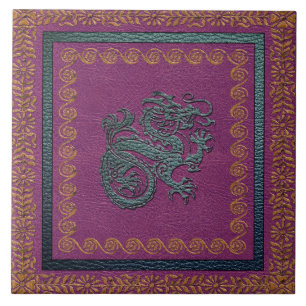Jade Dragon (6" x 6"), keramiskt foto-panel Kakelplatta
