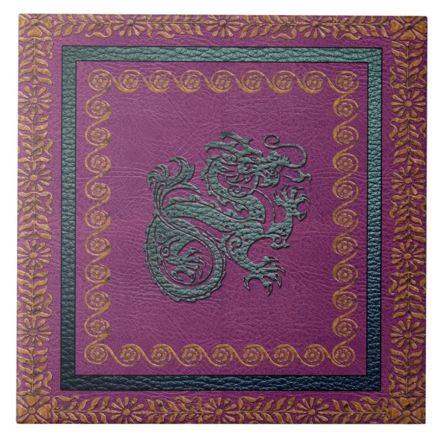 Jade Dragon (6" x 6"), keramiskt foto-panel Kakelplatta (Framsidan)