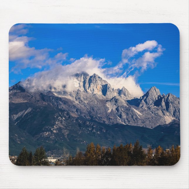 Jade Dragon Snö Mountain Mousepad Musmatta (Framsidan)
