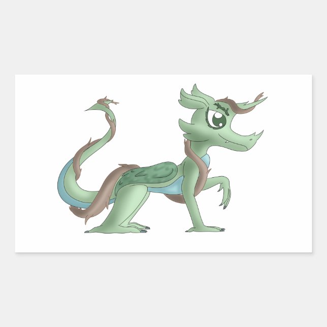 Jade, Dragon Sticker Rektangulärt Klistermärke (Framsida)