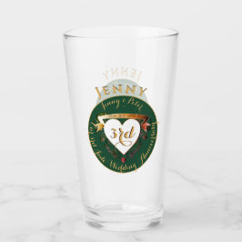 Jade Färg 3:e Bröllop-årsdagen Glaskopp