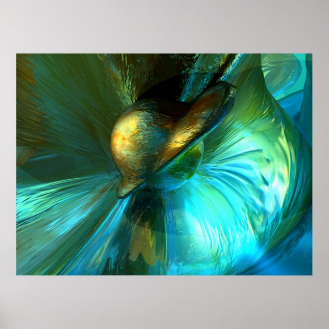 Jade Flower-Abstrakten Poster (Framsidan)