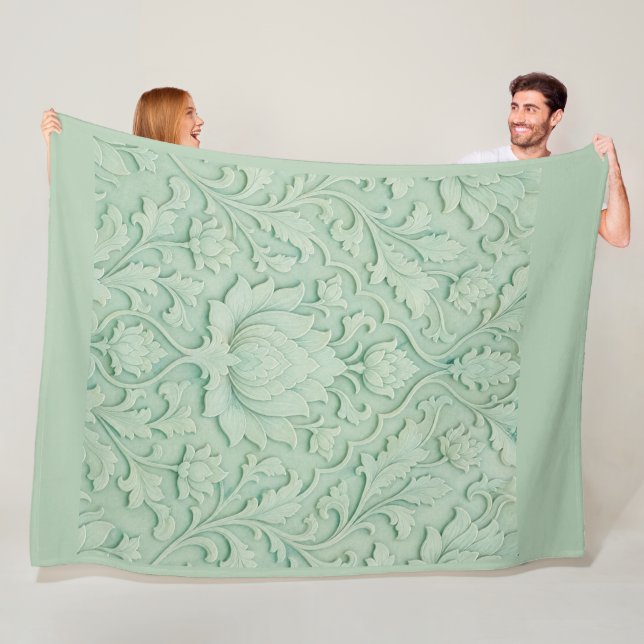Jade Garden — Blekt Celadon Persisk Fleecefilt (På plats)