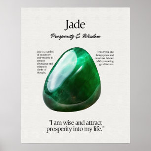 Jade Gem Crystal, meningskort Poster