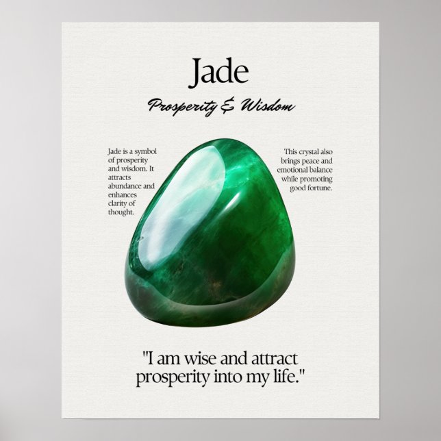 Jade Gem Crystal, meningskort Poster (Framsidan)