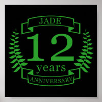 Jade Gemstone-årsdagen bröllop 12 år