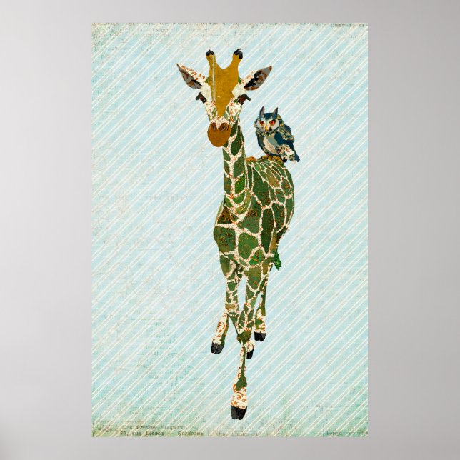 Jade Giraffe & Uggla Art Poster (Framsidan)