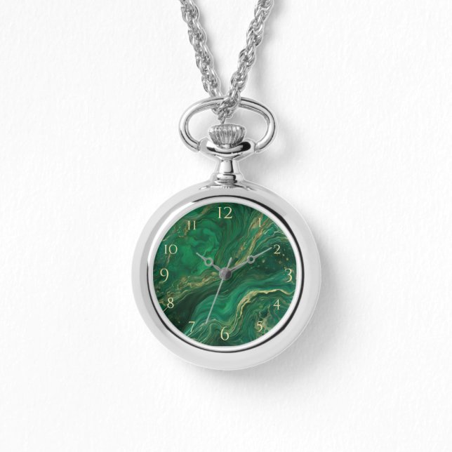 Jade Green Necklace Watch Armbandsur (Framsida)