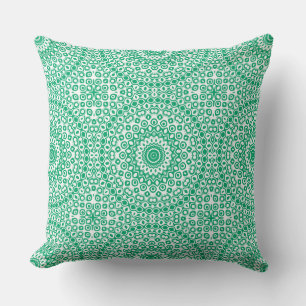 Jade Grön Mandala Mönster Kudde