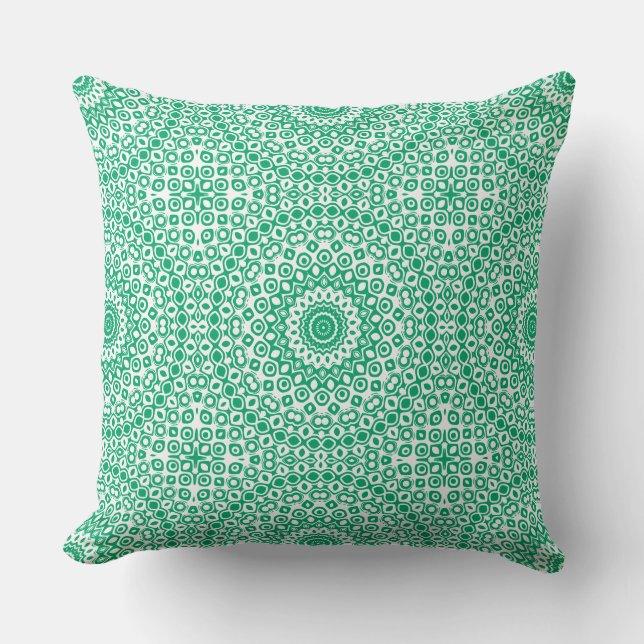 Jade Grön Mandala Mönster Kudde (Framsida)