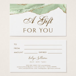 Jade Grönt Agate Gift Card Visitkort