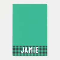 Jade Grönt Buffalo Check White Namn