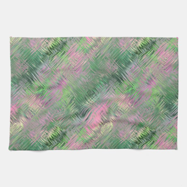 Jade Grönt Crystal Gel Mönster Kökshandduk (Horisontell)