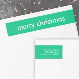 Jade Grönt jul | Vibrant minimal Adress Etikettband