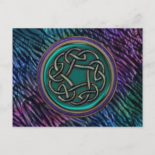 Jade Grönt Metall Celtic Knot Vykort