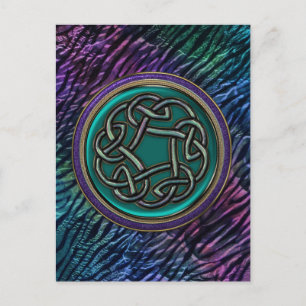 Jade Grönt Metall Celtic Knot Vykort