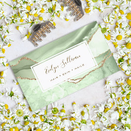 Jade grönt och guld glitter agate affärskort visitkort