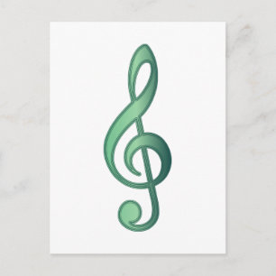 Jade Grönt Treble Clef Vykort