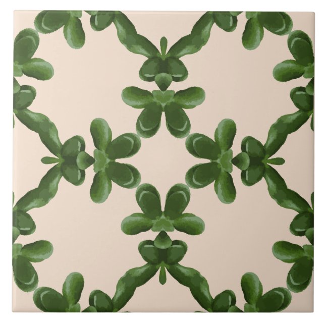 Jade Lattice i kräm Kakelplatta (Framsidan)