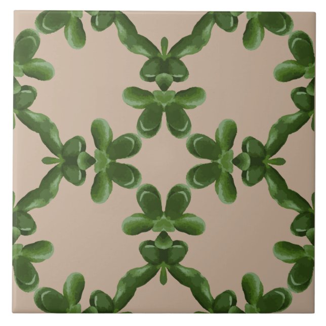 Jade Lattice in Beige Kakelplatta (Framsidan)