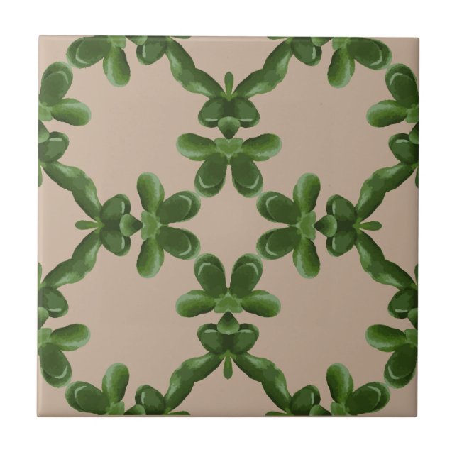Jade Lattice in Beige Kakelplatta (Framsidan)