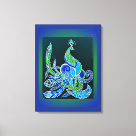 Jade Majesty Elegant Grönt and blue peace ock Canvastryck