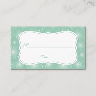 Jade Mint White Starbursts Sunbursts Place Placeringskort