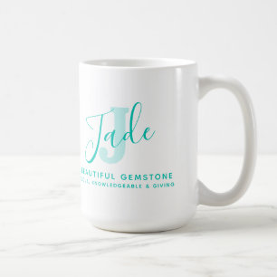 Jade namn: monogram J grönt tealtext Kaffemugg