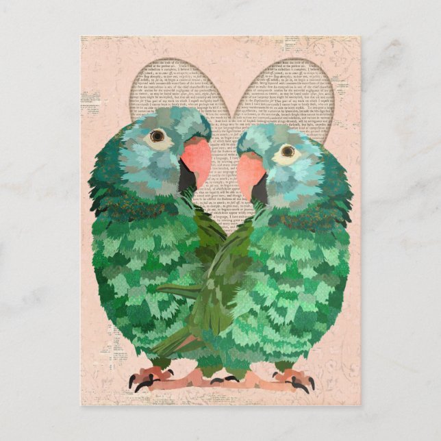 Jade Parrots Heart-vykort Vykort (Framsida)