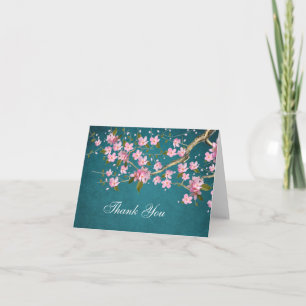 Jade Rosa Japanska Körsbärsblommor Tacksamhetskort Tack Kort