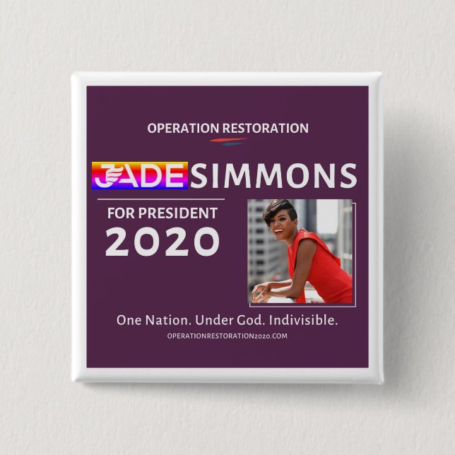 Jade Simmons för president 2020 Knapp (Framsida)