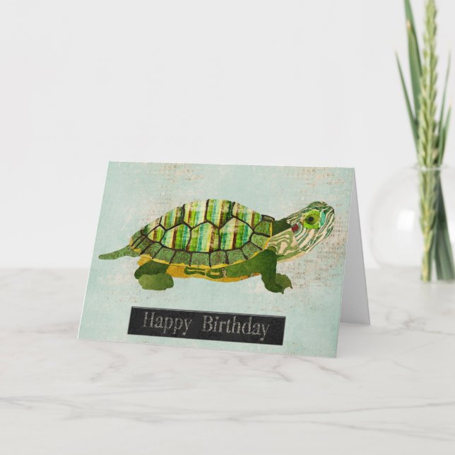 Jade Turtle Birthday Card Kort (Framsida)