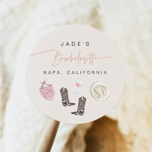 JADE Vin Cowgirl Land Bachelorette Itinerary Runt Klistermärke