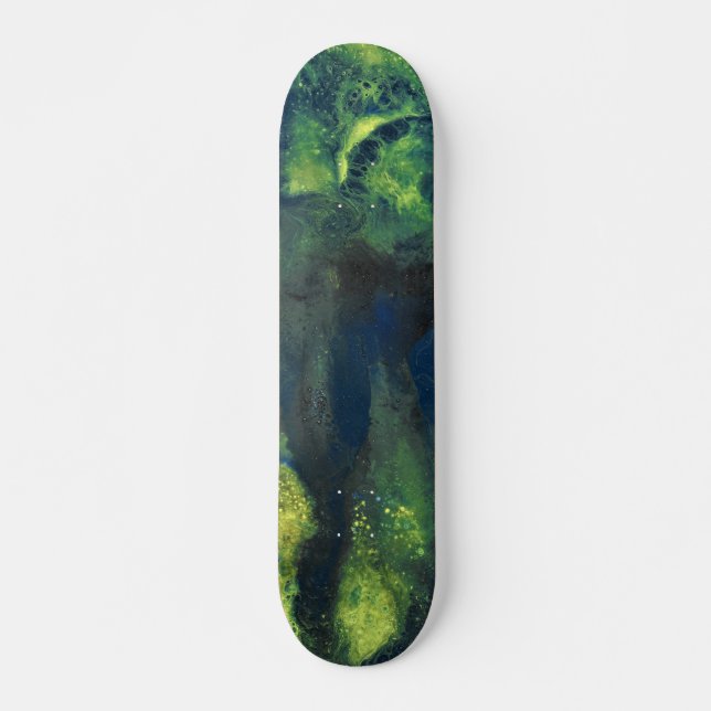 Jaded Lover 1 Deep Green Abstract Skateboard Deck (Framsida)